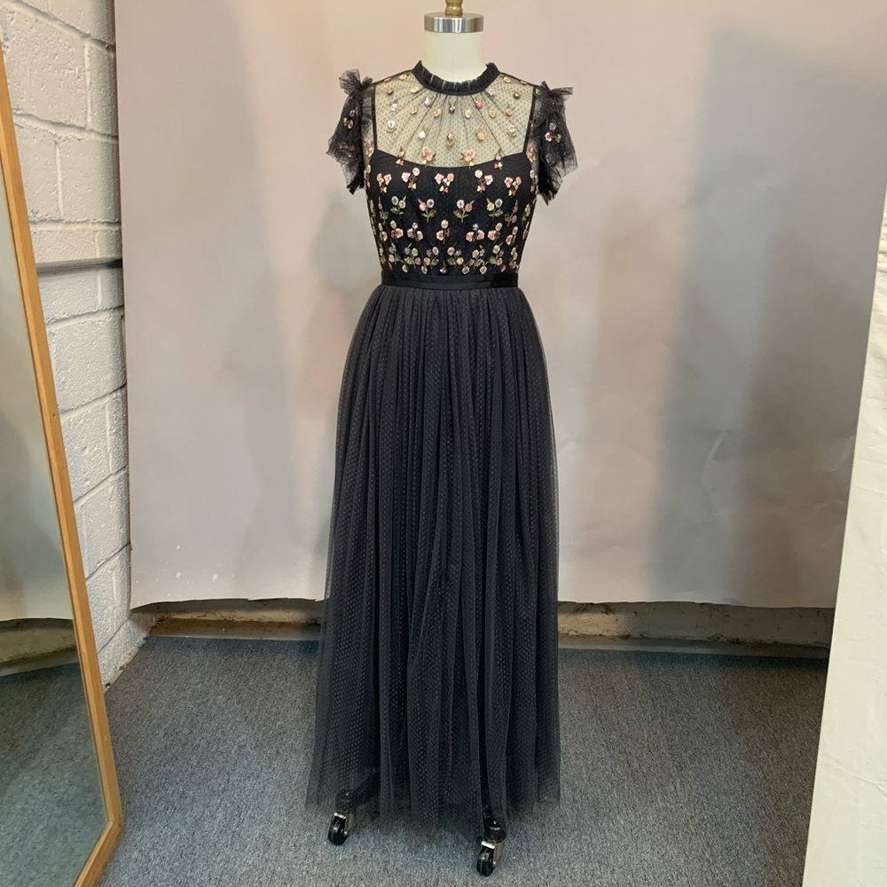 Needle & Thread Rococo Sequin-Embellished Point D'esprit Dress